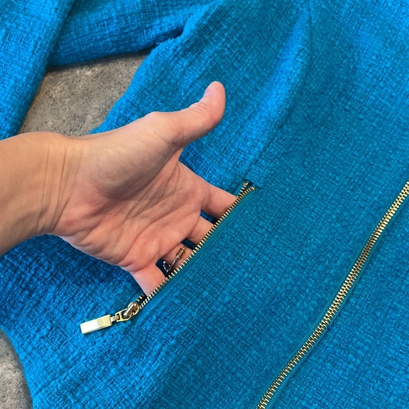 Alfani women’s eight petite turquoise zip up jacket in excellent condition. - Picture 4 of 9